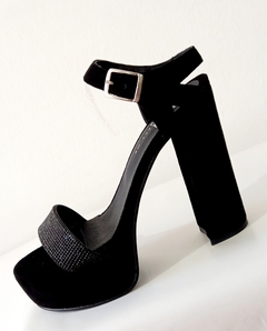 Sandalia negra Strass - comprar online