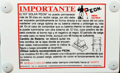 PK-60 KIT SOLAR PEON 60 KM Con Batería Incorporada. S/seguro - comprar online