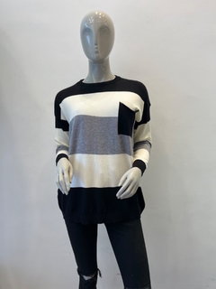 Sweater rayado c bolsillo SW82 - comprar online