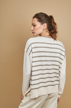 Sweater liso con rayas. SW34 - tienda online