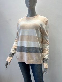 Sweater rayado tricolor Sw41