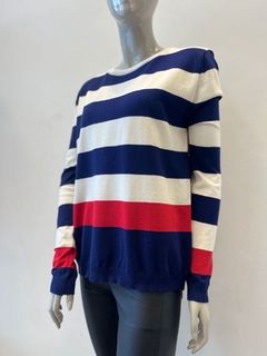 Sweater rayado tricolor Sw41 - tienda online