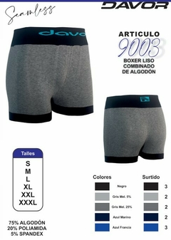 ART 9003 x 6 BOXER LISO COMBINADO DAVOR - comprar online