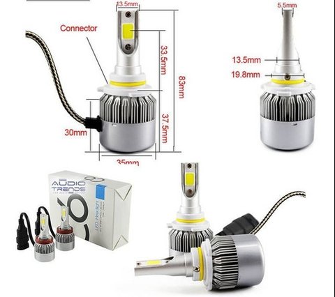 Kit Led Cree Cob H3 9006 C6 - 12000lm -con Cooler