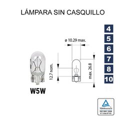 1 Led Osram W5w Cool White 6000k T10 12v Vidrio Posicion - tienda online