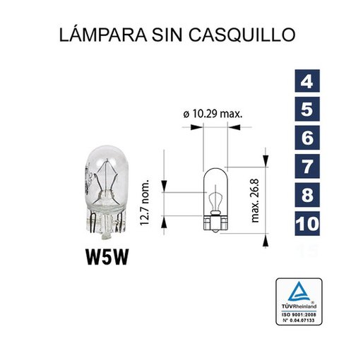 1 Led Osram W5w Cool White 6000k T10 12v Vidrio Posicion