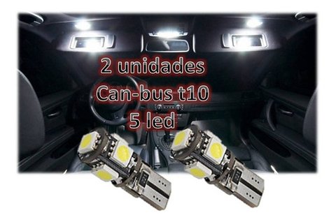 Jgo Lamparas Led T10 5 Led Smd Blanco Frio Can-bus Posicion