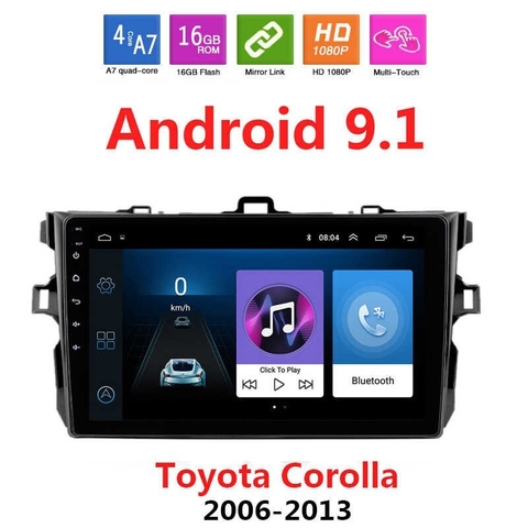 Stereo Multimedia 9" para Toyota Corolla 2008 al 2013 con GPS - WiFi - Mirror Link para Android/Iphone - Audio Trends