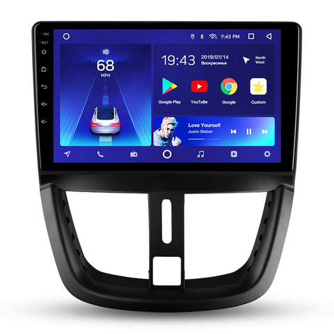 Stereo Multimedia 9" Peugeot 207 BASE con GPS - WiFi - Mirror Link para Android/Iphone