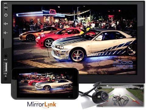 Stereo Multimedia 2 Din 7" P9 - Mirror Link para Android y iPhone - USB y Bluetooth + Camara Trasera