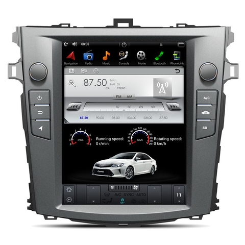 Stereo Multimedia Tesla 10.4" para Toyota Corolla 2008 al 2013 ( Aire Digital ) con GPS - WiFi - Mirror Link para Android/Iphone