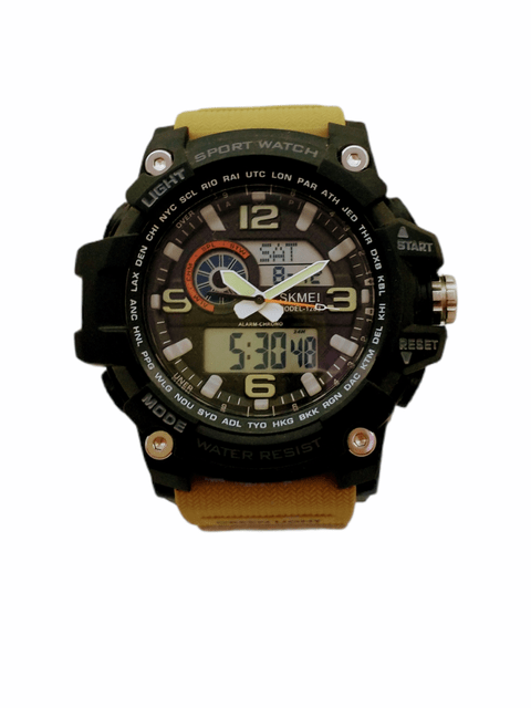 Reloj Skmei 1428 Oro Digital Y Analógico Sumergible Hombre