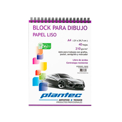 BLOCK PAPEL BLANCO LISO PLANTEC 210GRS X 40H - comprar online
