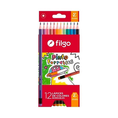 LAPIZ COLOR LARGO FILGO PINTO BORRABLE CON GOMA X12