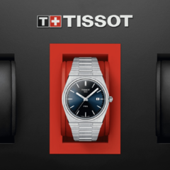 Imagen de Reloj Tissot PRX para hombre de acero plateado 1374101104100