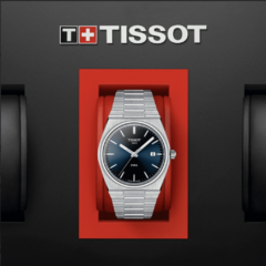 Imagen de Reloj Tissot PRX para hombre de acero azul automatico T1374071104100, Agente Oficial