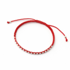 Pulsera Bolitas Hilo Rojo