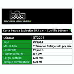 Cortacerco a explosión 600mm Cx2624 Bta 872204 en internet