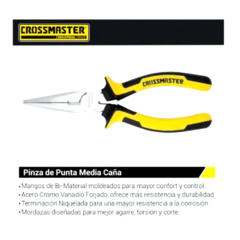 Pinza De Punta Media Caña 165 Mm 6-1/2" Crossmaster 9970644 - comprar online