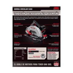 Sierra circular eléctrica Skil 5200 184mm 1200W 50Hz/60Hz - Industrialagos