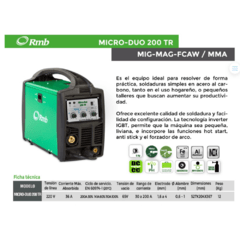 Soldadora Mig Inverter Micro-duo 200tr(2en1)