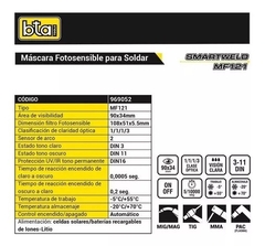 Careta Máscara Soldar Fotosensible Bta Mf121 Profesional en internet