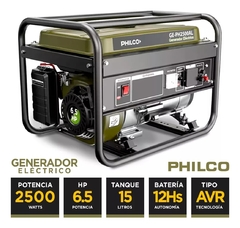 Imagen de Generador GE-PH2500ALP Eléctrico Philco 2500w 6.5hp 196cc Tanque 15l