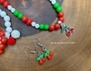 Kit cerejinha - colar + pulseiras + brinco