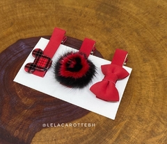 Hair clips mickey Burberry vermelho - Le Laçarotte