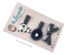 Hair clips panda