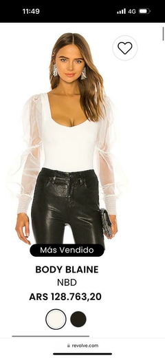 Body Blanco Importado con Mangas en Microtul - Talle S - comprar online