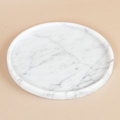 Bandeja de Mármol Carrara Circular (25 cm diámetro)