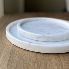 Bandeja de Mármol Carrara Circular (25 cm diámetro) - Gal Home Deco