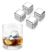 Set X 4 Cubitos Hielo De Acero Inox Enfriador Bebidas con Pinza