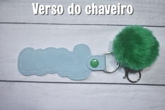 Imagem do Chaveiro Personalizado Até 10 caracteres (1 linha) - Fonte Kids - com Pompom para Mochilas e Malas