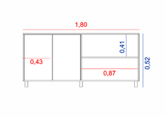 Bahiut 1.80m LINEA MINIMAL - comprar online