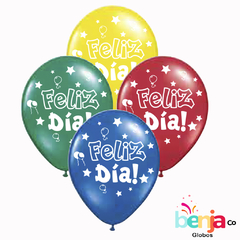 GLOBOS ESTAMPADOS FELIZ DIA