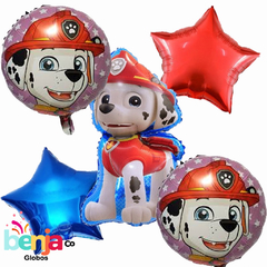 SET DE GLOBOS PAW PATROL MARSHALL X5 PIEZAS