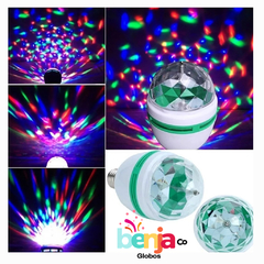 Lámpara Led Giratoria Rgb Rosca 3w Boliche Efectos Luces