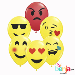 GLOBOS ESTAMPADOS EMOJIS