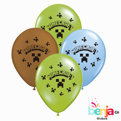 GLOBOS ESTAMPADOS MINECRAFT