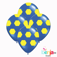 GLOBOS ESTAMPADOS GAJOS AMA/AZUL