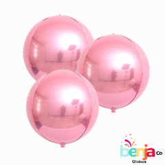 GLOBO ESFERA METAL ROSA 4D