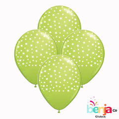 GLOBOS ESTAMPADOS ESTRELLITA BLANCA - GLOBO VERDE MANZANA