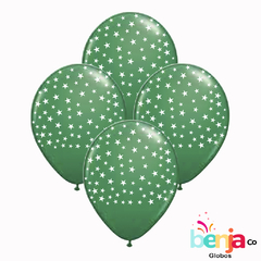 GLOBOS ESTAMPADOS ESTRELLITA BLANCA - GLOBO VERDE