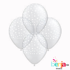 GLOBOS ESTAMPADOS ESTRELLITA BLANCA - GLOBO CRISTAL