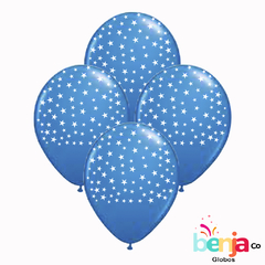 GLOBOS ESTAMPADOS ESTRELLITA BLANCA - GLOBO AZUL