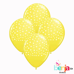 GLOBOS ESTAMPADOS ESTRELLITA BLANCA - GLOBO AMARILLO