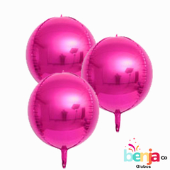 GLOBO ESFERA METAL FUCSIA 4D