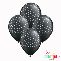 GLOBOS ESTAMPADOS ESTRELLITA BLANCA - GLOBO NEGRO